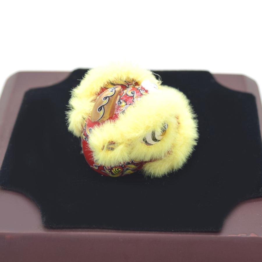獅子舞 獅子舞頭 ミニチュア 木製置物 2種類から選べる ケース付き 魔