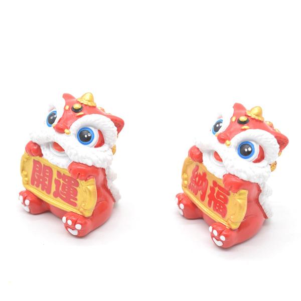 獅子舞 置物 樹脂製 6cm 2種類から選べる 開運 納福 フルカラー 魔除け |  | 05