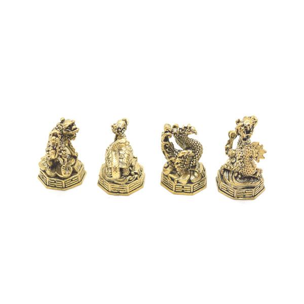 四神 セット 青龍 朱雀 白虎 玄武 台座付きミニチュア 4.5cm 金属製