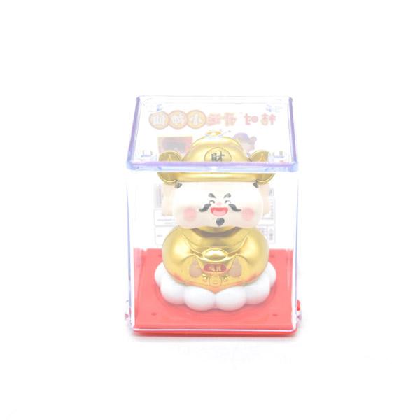 頷く財神 ソーラー 選べる2色 6cm 太陽光 電池不要 雑貨 プラスチック製置物 小型 金色 赤 |  | 10