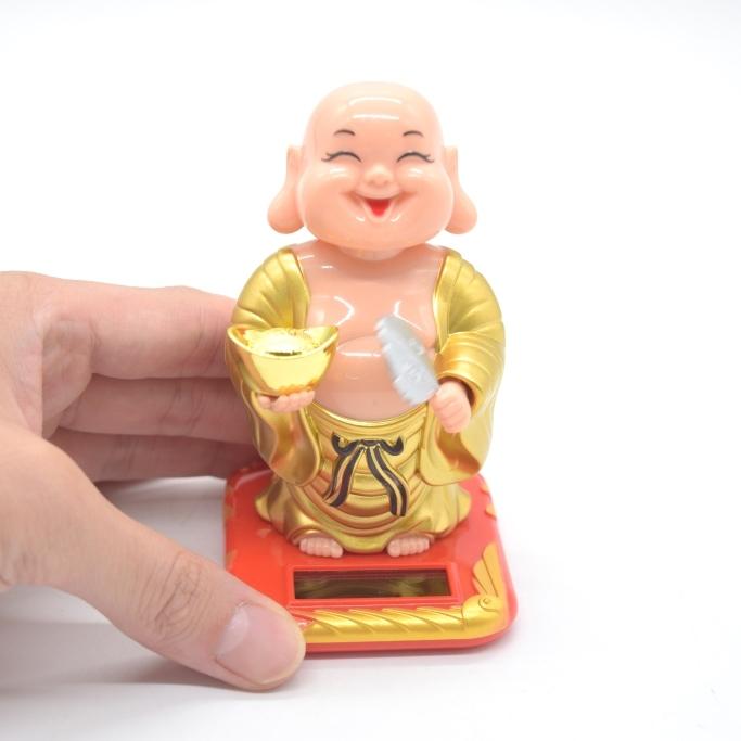 布袋様 置物 笑佛 笑い仏 ソーラー 太陽光 電池不要 中華雑貨