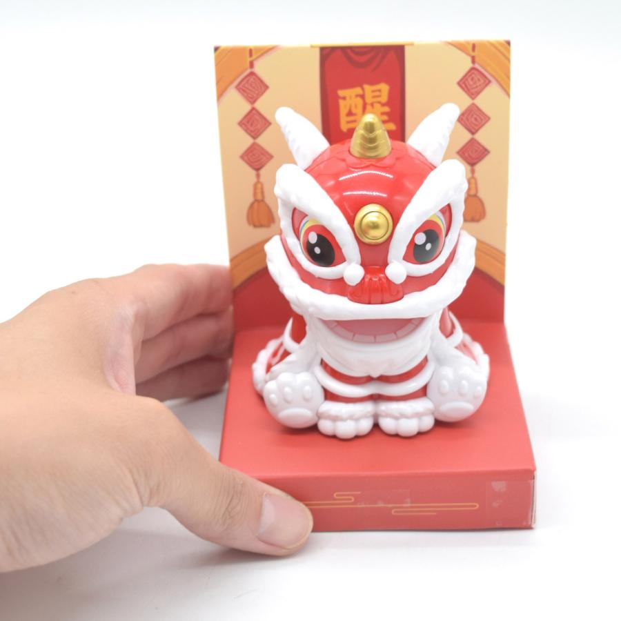 動く獅子舞 置物 ソーラー雑貨 選べる二種類 太陽光 電池不要