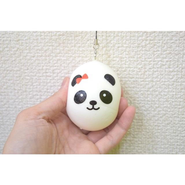 パンダ 赤リボン スクイーズ もちもち触感 ストラップ 丸型 大 |  | 02