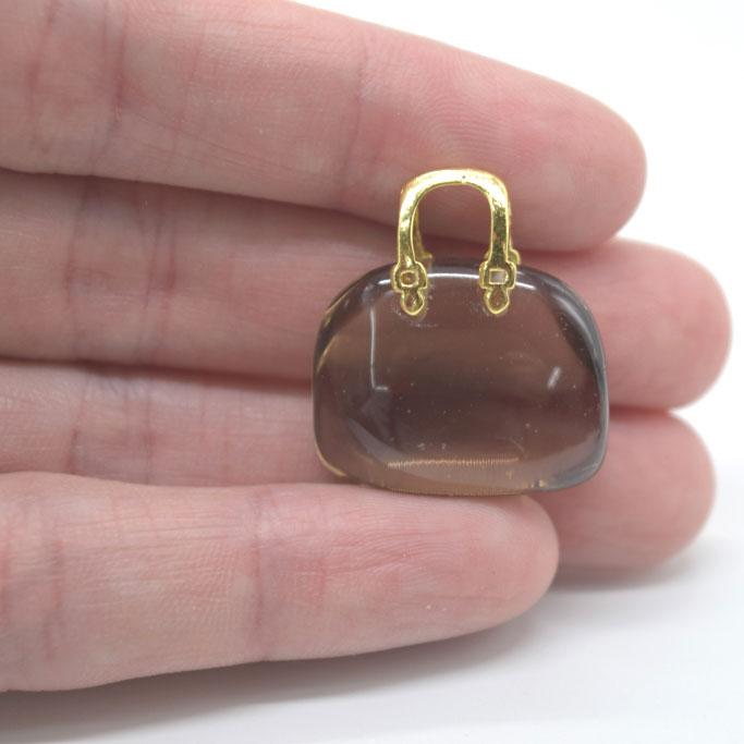 選べる三種類の天然石オブジェ バッグ型 ジャスパー スモーキー