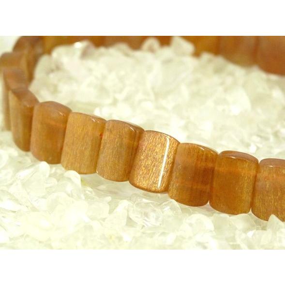 サンストーン 日長石 パワーストーン 天然石ブレスレット 平型 10mm SSサイズ |  | 03