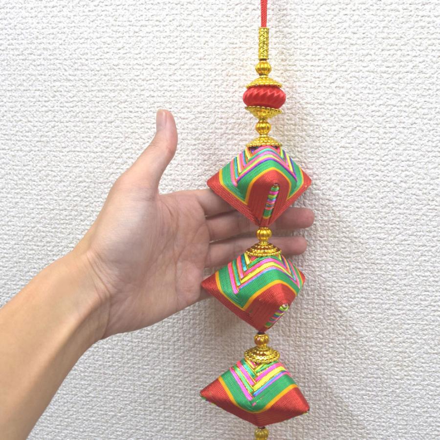 粽の置物 ちまき 吊るし飾り 五連 房飾りつき 中華雑貨 縁起物 80cm