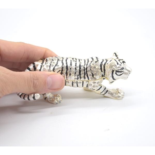 白虎 七宝 金属製置物 小物入れ ラインストーン付 4.5cm : 横浜中華街