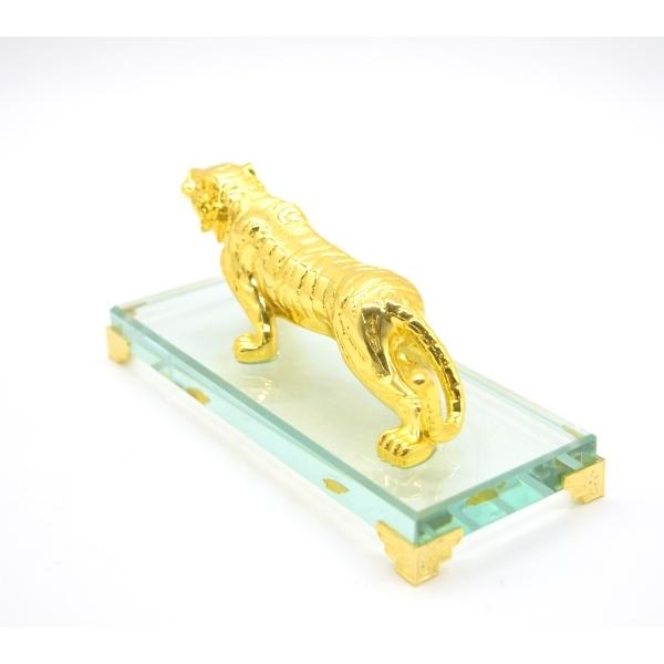 寅 虎 とら 樹脂製置物 ガラス台座 金色 7cm : 横浜中華街龍 - 通販