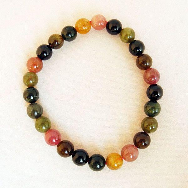 トルマリン 電気石 パワーストーン 天然石ブレスレット 8mm玉 Mサイズ |  | 02