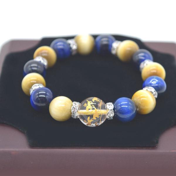 八頭馬彫り水晶パーツ付き ブレスレット ゴールデンタイガーアイ ブルータイガーアイ 天然石アクセサリー |  | 02