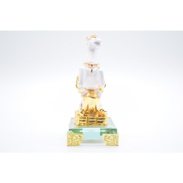 馬 ガラス台座 樹脂製置物 白 うまくいく 14cm |  | 03