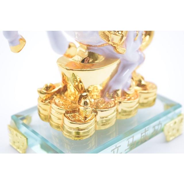 馬 ガラス台座 樹脂製置物 白 うまくいく 14cm |  | 05