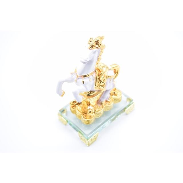 馬 ガラス台座 樹脂製置物 白 うまくいく 14cm |  | 06