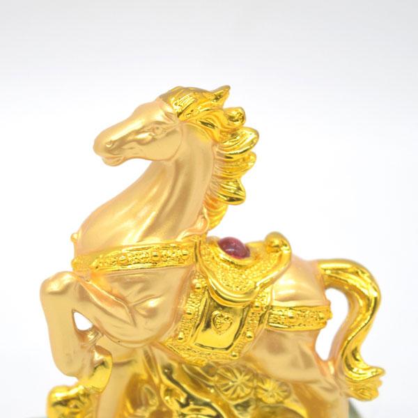午 馬 置物 金色 12cm ガラス台座 樹脂製 干支 十二支 うまくいく |  | 07
