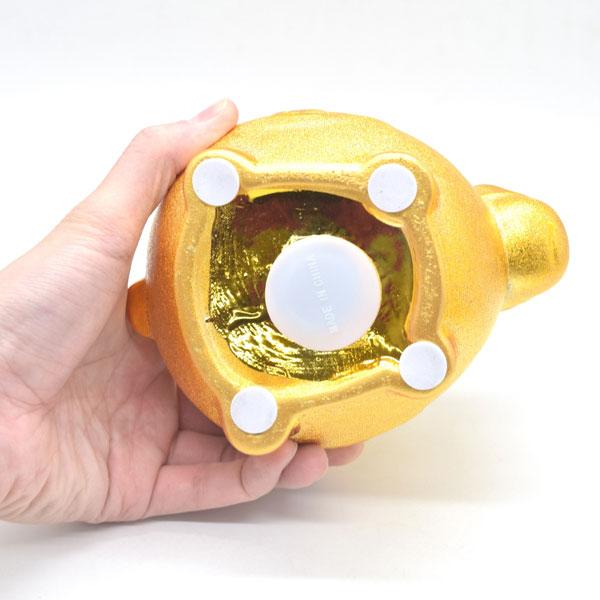 午 馬 丸型貯金箱 置物 12cm 陶器製 金色 小 干支 十二支 うまくいく