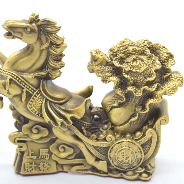 十二支 干支 馬 白菜 置物 銅製 午 うまくいく 9cm 馬上發財 |  | 09