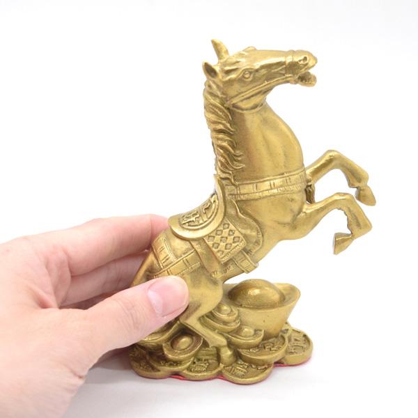 十二支 干支 馬 午 置物 銅製 うまくいく 15cm 縦型 元宝 |  | 06