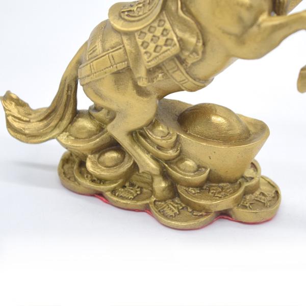十二支 干支 馬 午 置物 銅製 うまくいく 15cm 縦型 元宝 : 横浜中華街