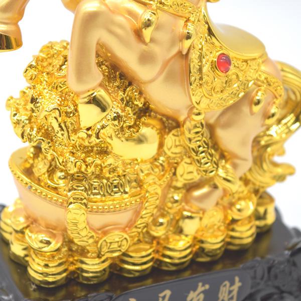 午 馬 置物 金色 18cm 黒台座 樹脂製 白菜 干支 十二支 うまくいく |  | 10