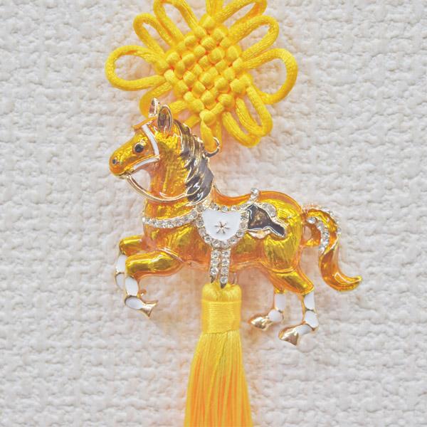 メール便OK】 4色から選べる 七宝の根付 午 馬の置物 27cm ウマ ライン