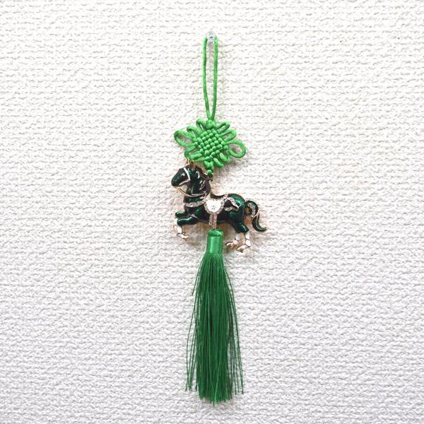 【メール便OK】 4色から選べる 七宝の根付 午 馬の置物 27cm ウマ ラインストーン付き 金属製雑貨 |  | 07