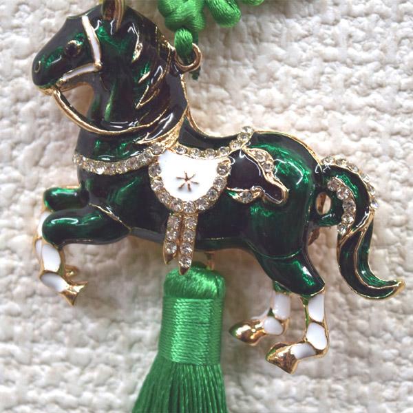 メール便OK】 4色から選べる 七宝の根付 午 馬の置物 27cm ウマ ライン