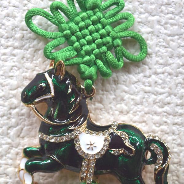 メール便OK】 4色から選べる 七宝の根付 午 馬の置物 27cm ウマ ライン