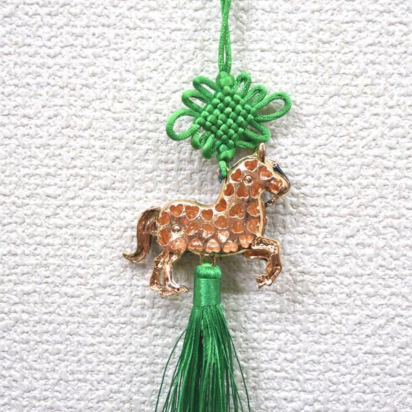 【メール便OK】 4色から選べる 七宝の根付 午 馬の置物 27cm ウマ ラインストーン付き 金属製雑貨 |  | 12
