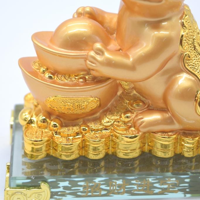 虹ネコちゃん?オルゴナイト Milky】虹色しっぽ！シトリンのきつねさん