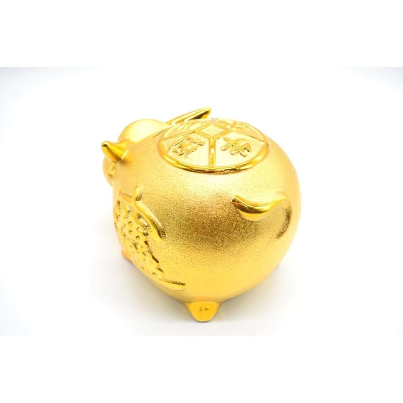 牛 丑 うし 陶器製 貯金箱 金色 大 : 横浜中華街龍 - 通販