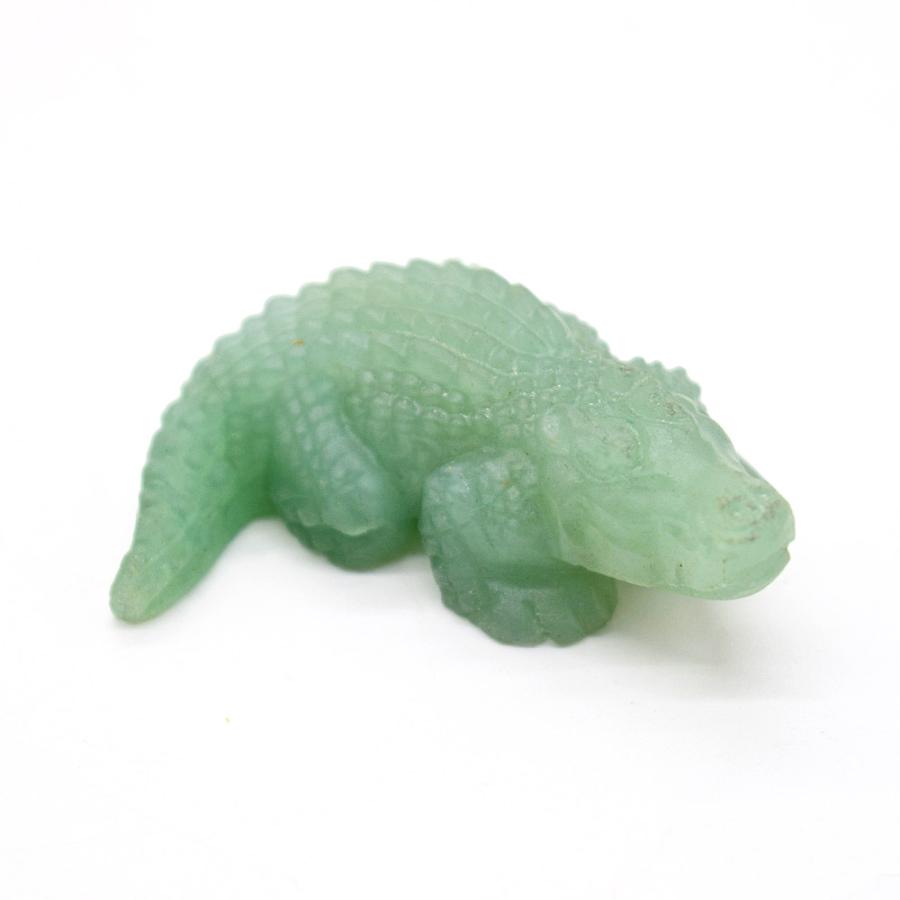 鰐 ワニの置物 5cm 天然石製 2色から選べる アベンチュリン オニキス