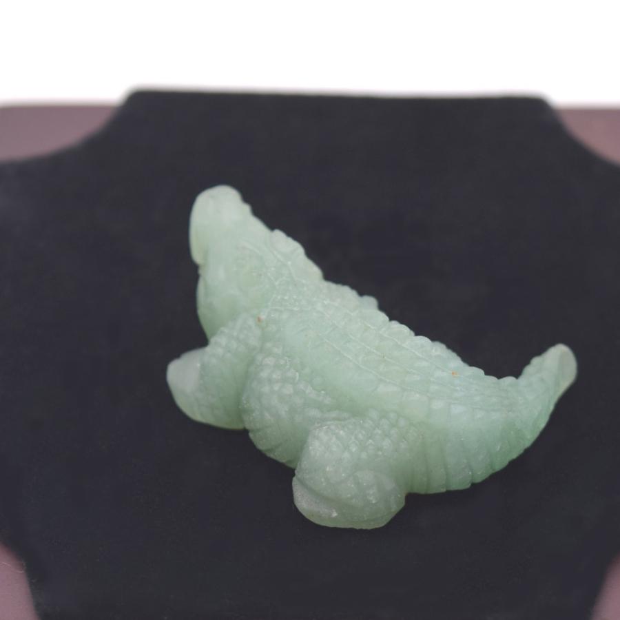 鰐 ワニの置物 5cm 天然石製 2色から選べる アベンチュリン オニキス