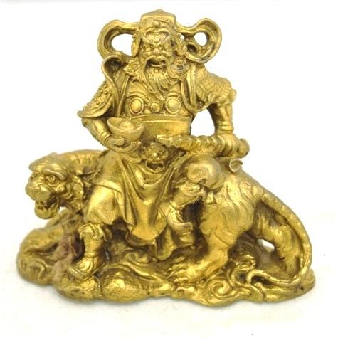 招財虎上武財神 趙公明 銅製置物 虎 8cm : 横浜中華街龍 - 通販