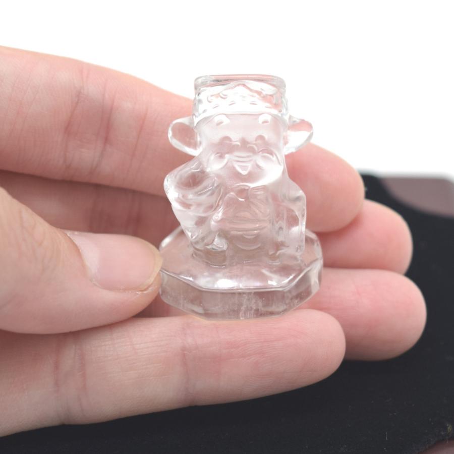 財神 置物 天然石 水晶 神様の置物 彫刻 ミニサイズ 3.5cm : 横浜中華
