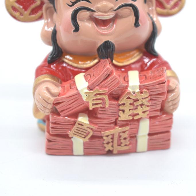 財神様 樹脂製置物 フルカラー マスコット人形 札束 7cm : 横浜中華街 