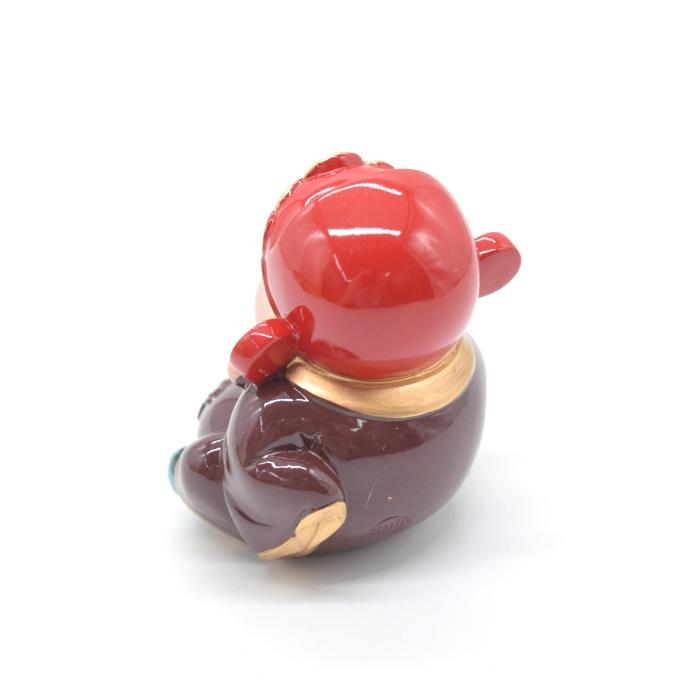 財神様 樹脂製置物 フルカラー マスコット人形 古銭 7cm : 横浜