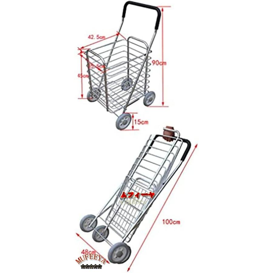 買い物カート 折りたたみ式 エコカ ショッピングカート アルミ合金製 4輪 大容量 軽量 ショッピングカート カートセット 耐久性 運搬 荷物 引｜ryudora｜08