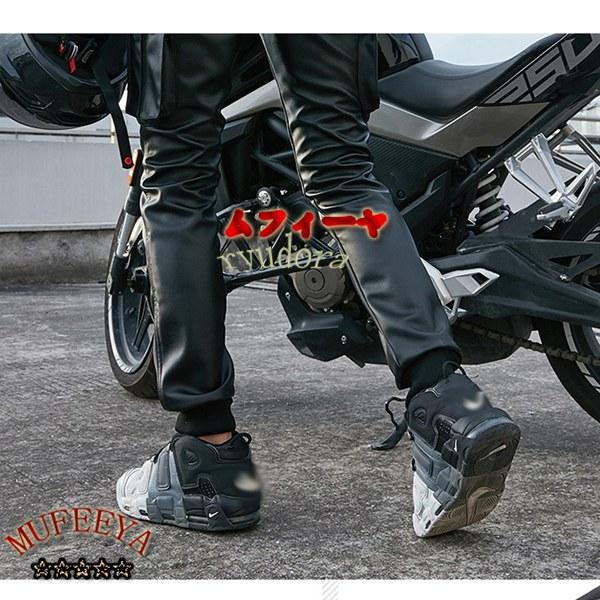 レザーパンツ 皮パン メンズ レギンス 細め ストレッチ 厚手 ロングパンツ ボトムス 春秋冬 オトコ バイクパンツ 大人 個性 軽量｜ryudora｜10