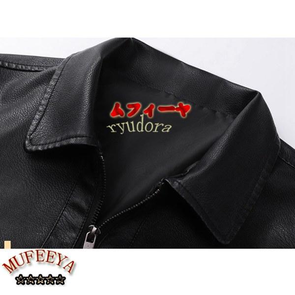 ジャケット オーバーサイズ フェイクレザージャケット PU革ジャケット メンズ ジッパー 長袖 折り襟 シャツジャケット ビジネスオ 上質｜ryudora｜08