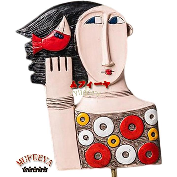 抽象人間像 北欧彫刻 樹脂製の顔の置物 オーナメント アートワーク 装飾フィギュア デスク リビングルーム 本棚 装飾 ギフト, 女性サークル｜ryudora｜10