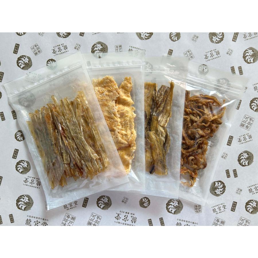 海鮮珍味 おつまみ 4種セット いわしスティック 焼えいひれ やわらか焼あなご 焼帆立貝ひも(プレーン) 食べ比べセット お買得 酒の肴 |  | 01