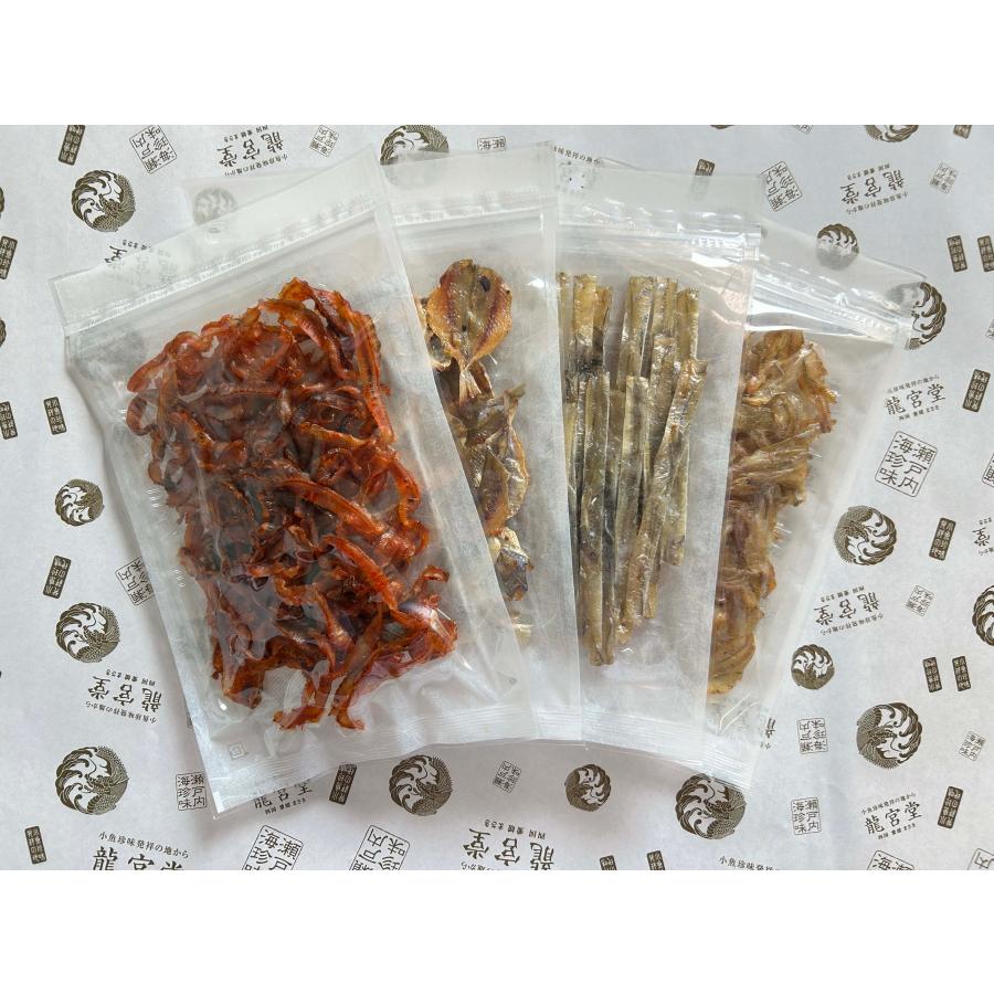海鮮珍味 おつまみ 4種セット 焼帆立貝ひも(唐辛子味) こんがり焼あじ さよりスティック ひとくち焼いわし 食べ比べセット お買得 酒の肴 |  | 01