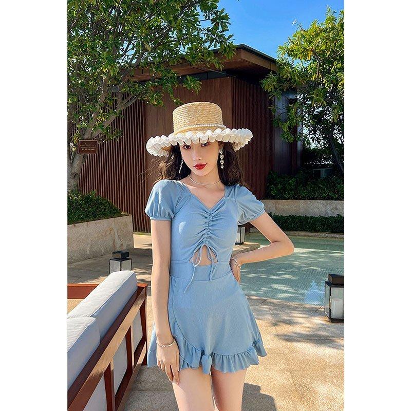 ワンピース 水着 韓国ファッション ビキニ レディース 体型カバー ワンピース水着 洋服風 かわいい ママ水着 海 プール ビーチ 卒業旅行 シンプルセクシー J995zqncri ファッション Sprintmart Com