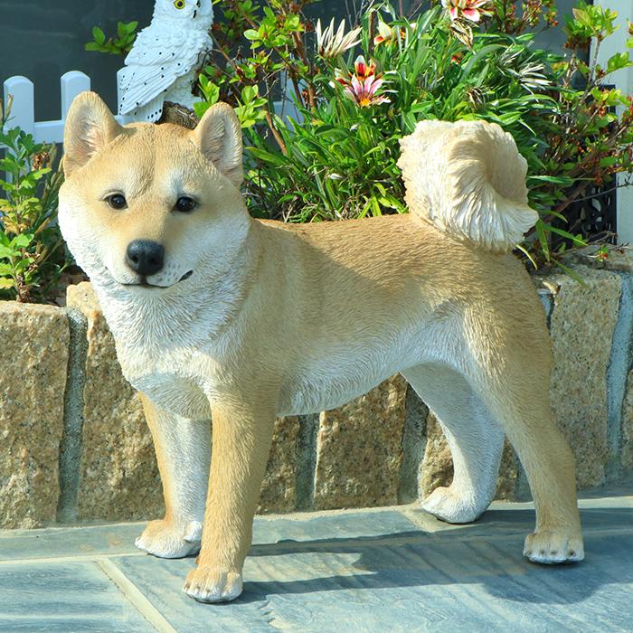 置物 犬 柴犬 玄関用 本物そっくり 実物大 リアル ドッグ オブジェ｜ryukaexandgarden