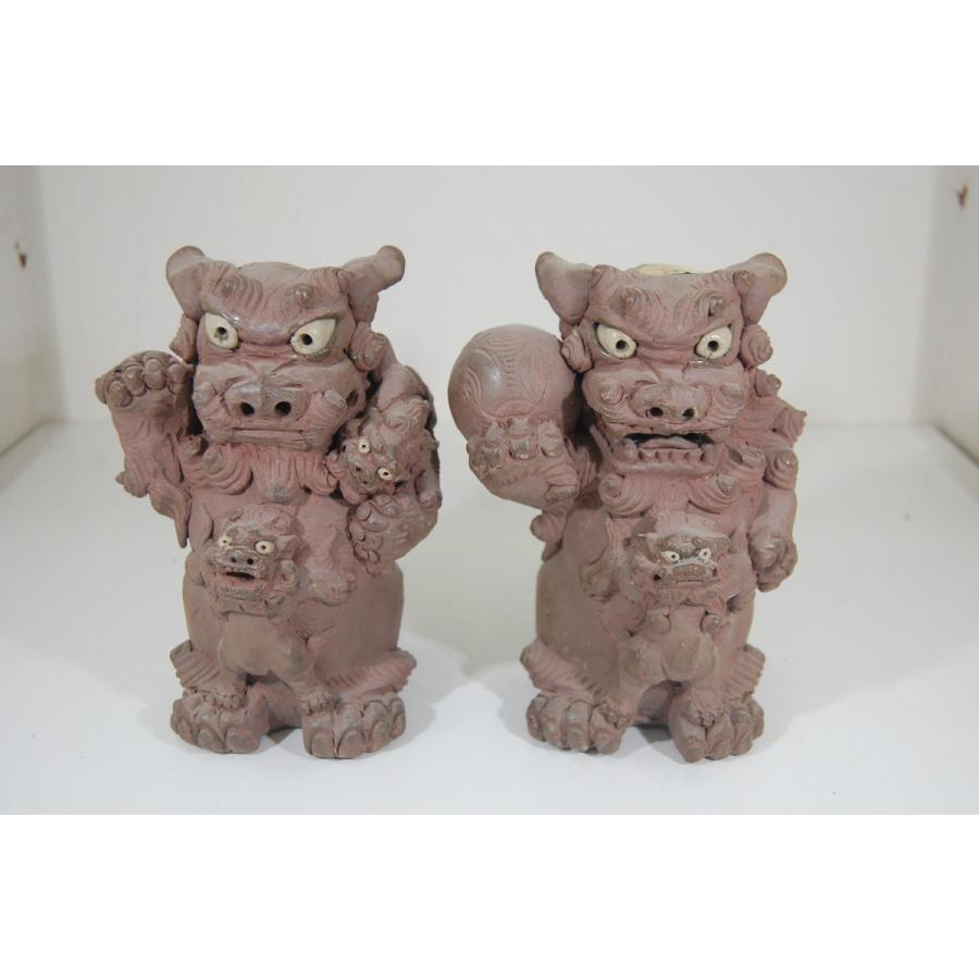 手捻親子獅子(中) : 沖縄シーサー専門店 琉球窯 - 通販 - Yahoo