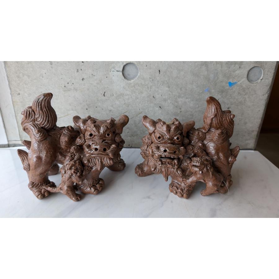 立型毛手巻親子獅子（小） : 沖縄シーサー専門店 琉球窯 - 通販