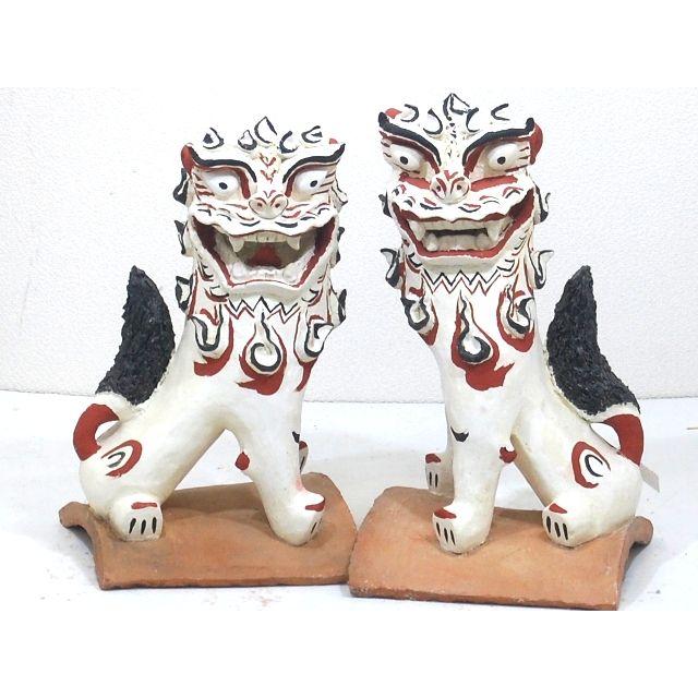 漆喰シーサーペア 大城幸祐 沖縄 置きもの シーサー 沖縄産 風水 開運 厄除け 漆喰 通販 販売 画像 置き物 Www Wearefromdust Org