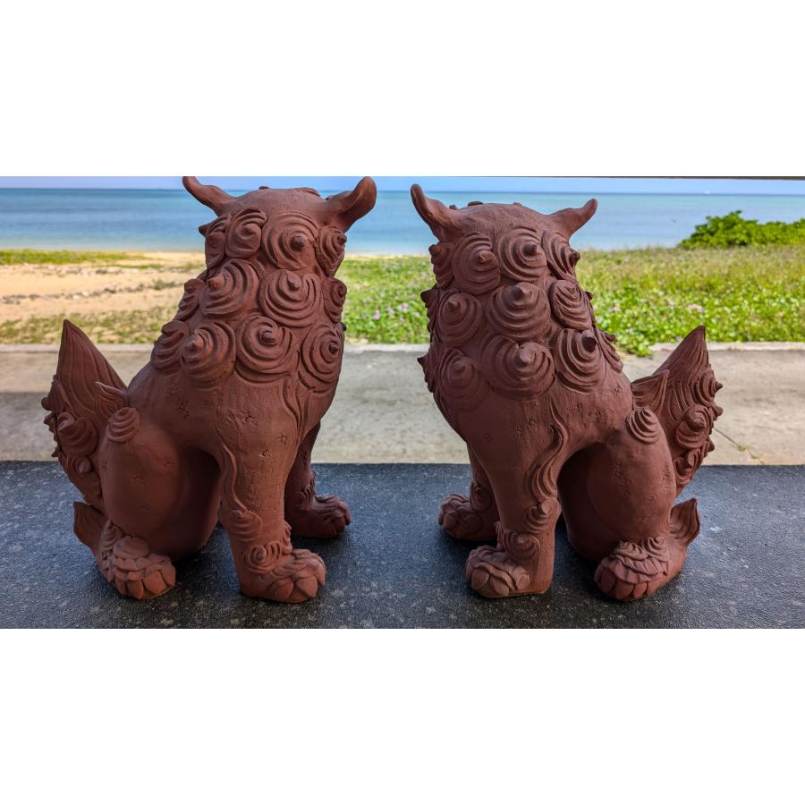 手捻シーサーペアh50 陶芸JIN : 沖縄シーサー専門店 琉球窯 - 通販