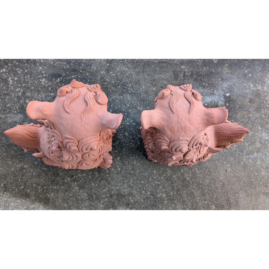 手捻シーサーペアh50 陶芸JIN : 沖縄シーサー専門店 琉球窯 - 通販