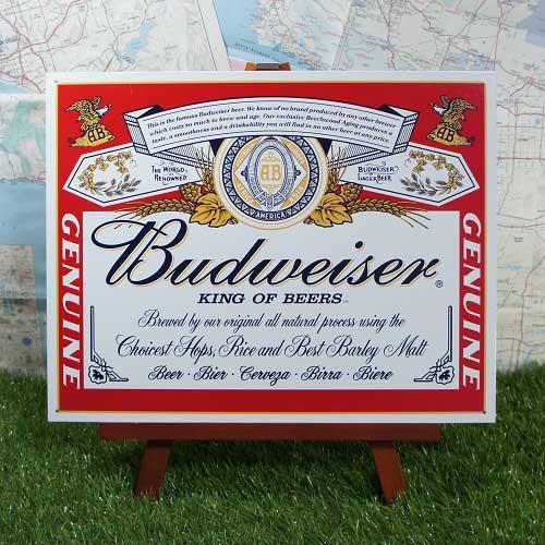 ブリキ看板】Budweiser／バドワイザー 缶ラベル : RYUKYU SHOWCASE